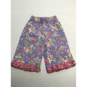 Hanna Andersson Girls Pull On Pants Purple Elastic Waist 4T